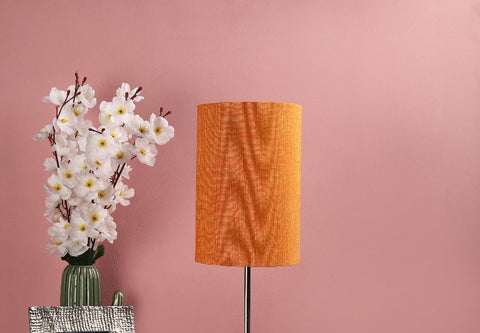 BTR CRAFTS Orange Texture Cylinder Lamp Shade, Cotton Fabric, (6" Inches)