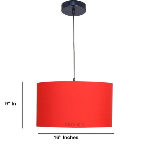 Hanging/ Pendant Drum Shade, 16 inches Dia / Black Canopy