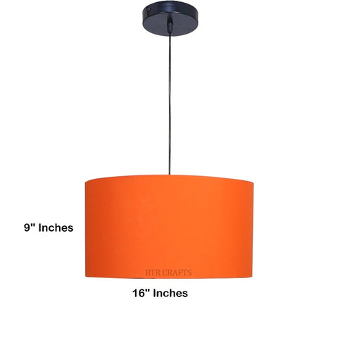 Hanging/ Pendant Drum Shade, 16 inches Dia / Black Canopy