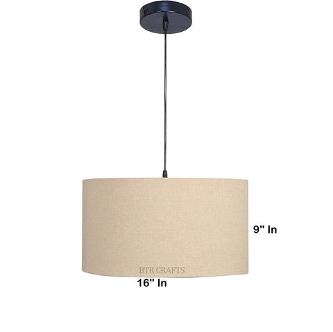 Hanging/ Pendant Drum Shade, 16 inches Dia / Black Canopy