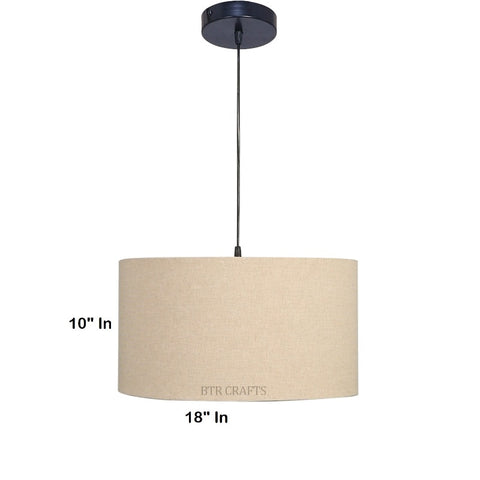 Hanging/ Pendant Drum Shade, 18 inches Dia / Black Canopy