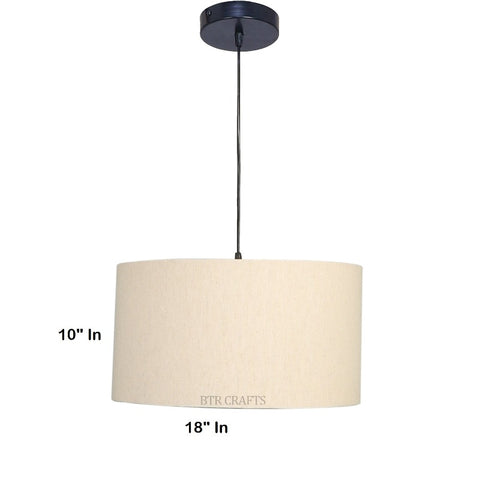 Hanging/ Pendant Drum Shade, 18 inches Dia / Black Canopy