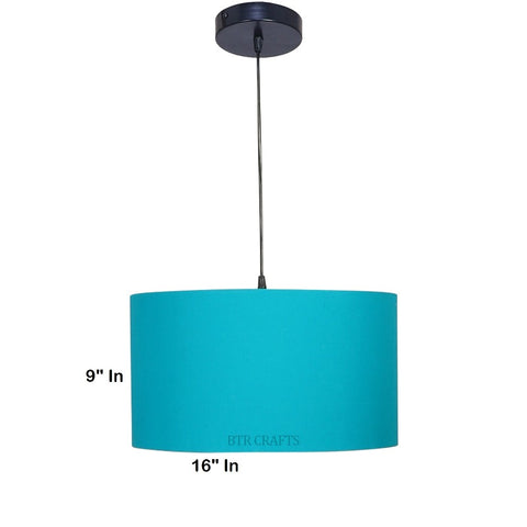 Hanging/ Pendant Drum Shade, 16 inches Dia / Black Canopy