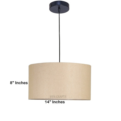 Hanging/ Pendant Drum Shade, 14 inches Dia / Black Canopy