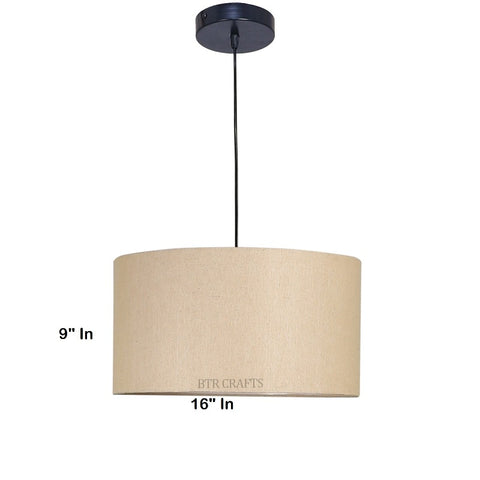 Hanging/ Pendant Drum Shade, 16 inches Dia / Black Canopy