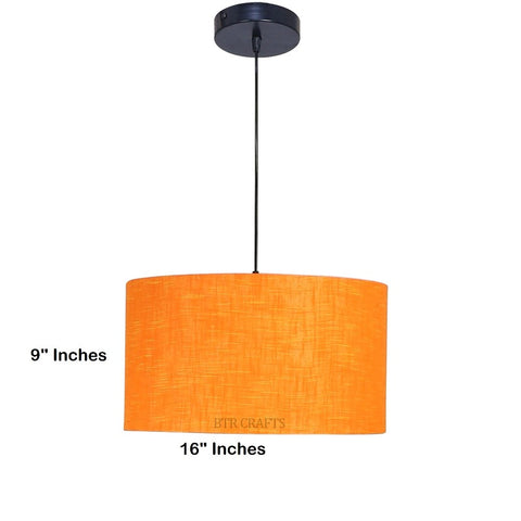 Hanging/ Pendant Drum Shade, 16 inches Dia / Black Canopy