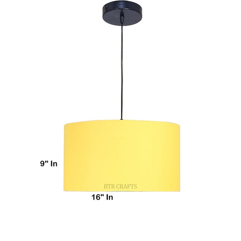 Hanging/ Pendant Drum Shade, 16 inches Dia / Black Canopy