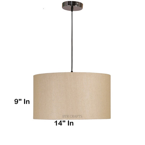 Hanging/ Pendant Drum Shade, 14 inches Dia / Silver Canopy