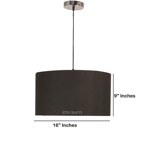 Hanging/ Pendant Drum Shade, 16 inches Dia / Silver Canopy