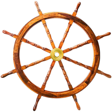 WOODEN SHIP WHEEL, 72"