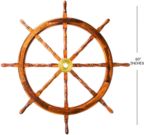 WOODEN SHIP WHEEL, 72"