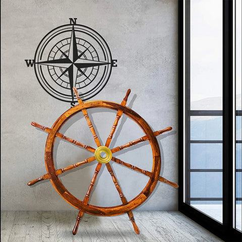 WOODEN SHIP WHEEL, 72"