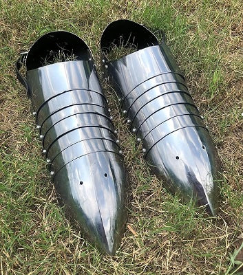 Medieval Steel Armor Shoes Sabaton with Open Heel