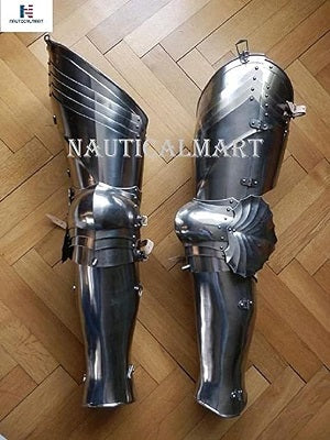 Medieval Steel Full Greaves Leg Armor SCA LARP