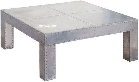 NauticalMart Aviator Aluminium Square Coffee Table