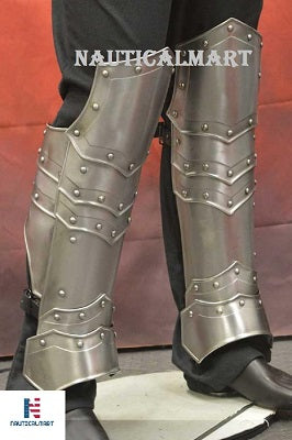 Medieval Steel Full Greaves Leg Armor SCA LARP