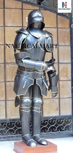 Black Antique Gothic Knight Suit of Armor