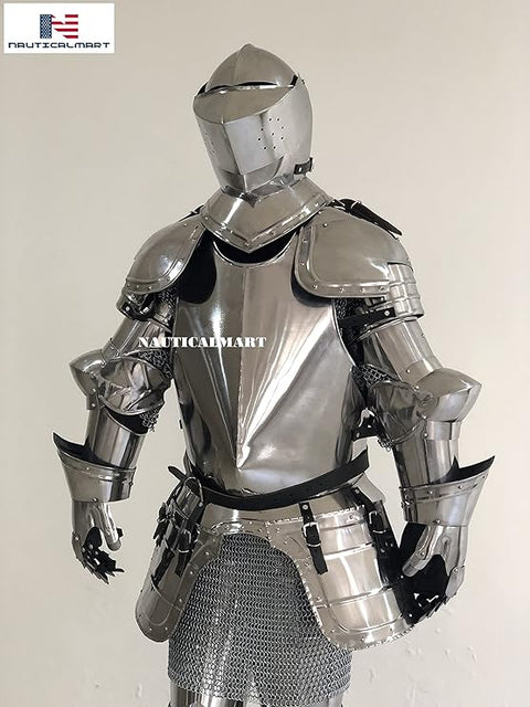 Medieval Knight Suit Of Armor Costume - LARP Wearable Authentic