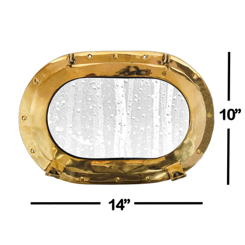 BRASS PORTHOLE OVAL W/ GLASS 15"