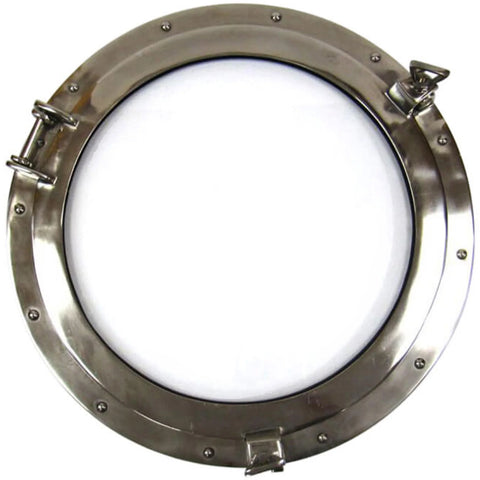 PORTHOLE GLASS ALUMINUM CHROME, 20"