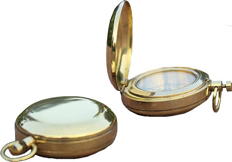 1.75" Classic Pocket Antique Style Camping Brass Compass