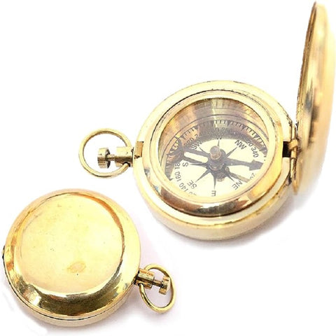 1.75" Classic Pocket Antique Style Camping Brass Compass