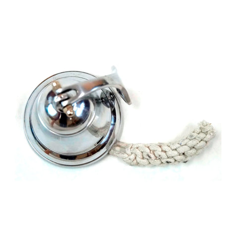 CHROME FINISH ALUMINUM SHIP BELL WITH ROPE, 3.5"