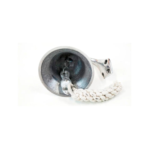 CHROME FINISH ALUMINUM SHIP BELL WITH ROPE, 3.5"