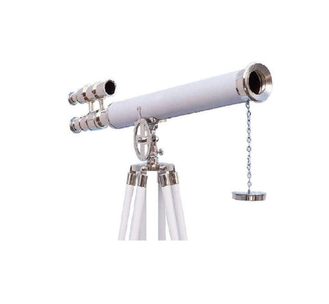 Chrome with White Leather Griffith Astro Telescope 50"