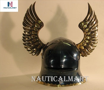 German Sallet Helmet European Close Helmet with Metal Horns