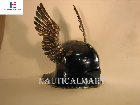 German Sallet Helmet European Close Helmet with Metal Horns