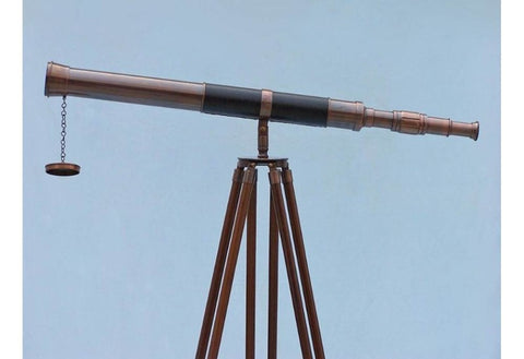 Admirals Antique with Leather Floor Standing Telescope 60"