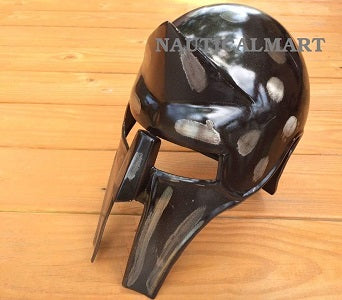 Dark Finish Spotted Medieval Knight Gladiator Helmet