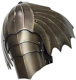 Medieval LARP Reenactment Dark Knight Gothic Pauldron Silver