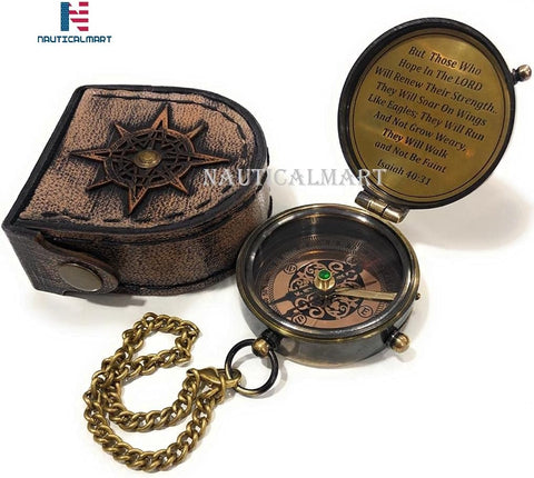 Brass Scout Compass with Leather Case