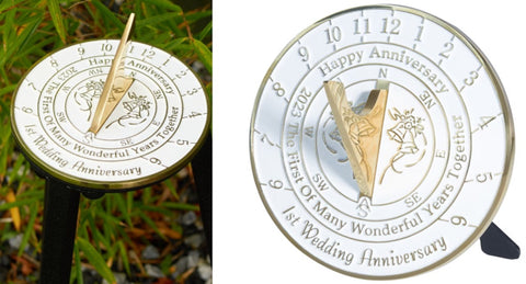 Anniversary Sundial Gift for 1st Wedding Anniversary