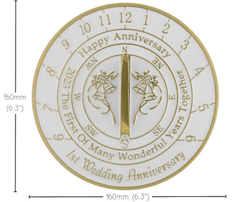 Anniversary Sundial Gift for 1st Wedding Anniversary