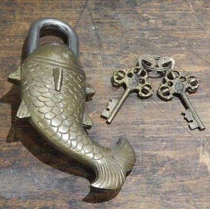 Brass Large Fish Padlock