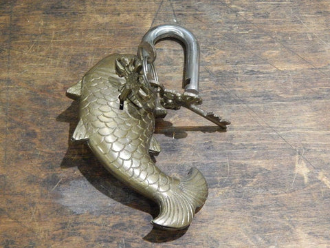 Brass Large Fish Padlock