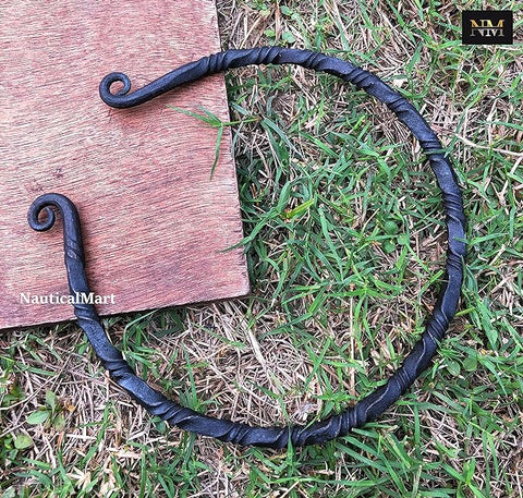 NauticalMart Viking Celtic Torc with Curled Terminals Handforged