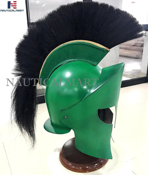 Greek Spartan Helmet with Black Plume Armor