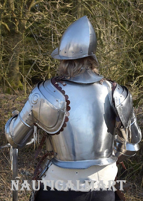 Plate Armour Half Suit of Armor with Morion Helmet