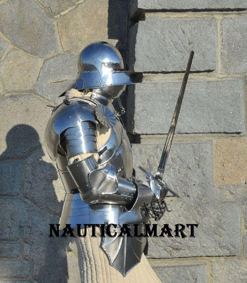 Gothic Steel Half Suit of Armor LARP Costume