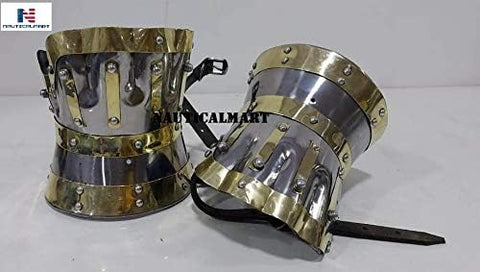 Armor Gauntlets Steel w Brass Accents Armor Pair