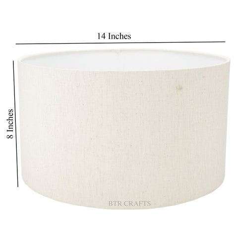 14" Inches, Drum Lamp Shade, Cotton Fabric,