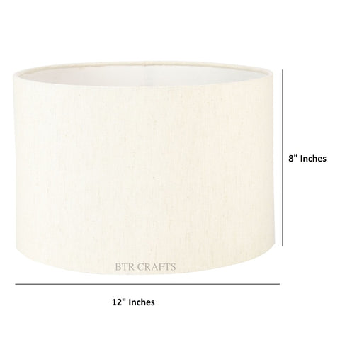 12" Inches, Drum Lamp Shade, Cotton Fabric,