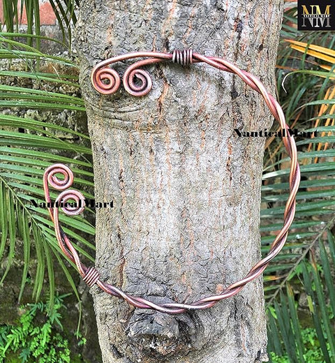 NauticalMart Medieval Braided Torc Necklace Hand Forged Iron Viking Torc