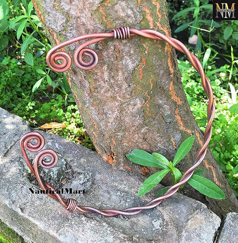 NauticalMart Medieval Braided Torc Necklace Hand Forged Iron Viking Torc