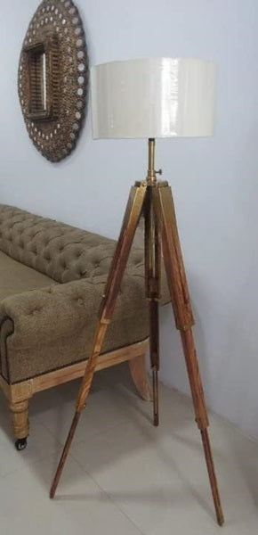 Brass Finish Tripod Floor LAMP Stand for Living Room