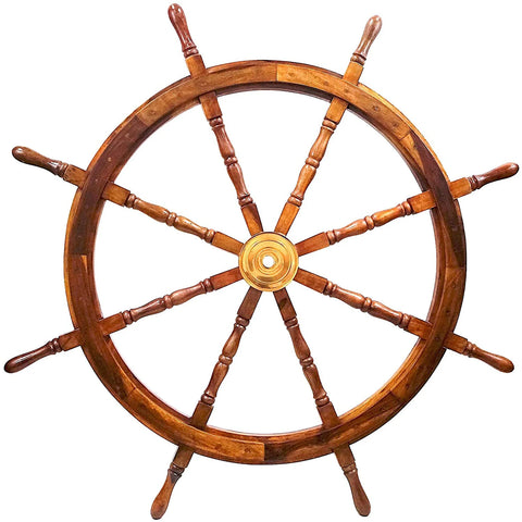 WOODEN SHIP WHEEL, 72"